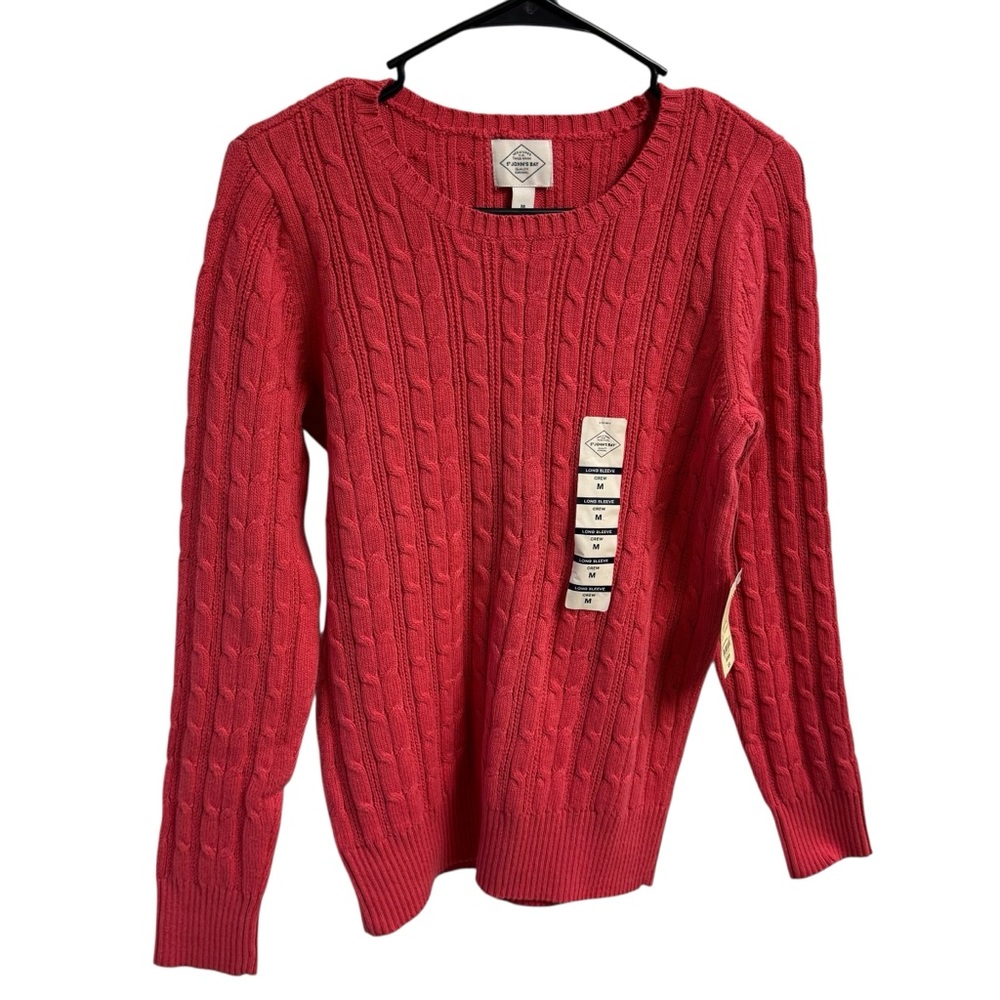 St. John's‎ Bay Cable Knit Sweater - Vibrant Red looks a little orange